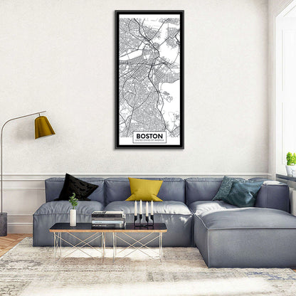 Boston City Map Wall Art