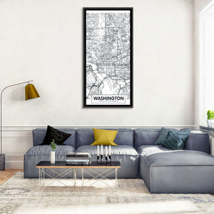 Washington City Map Wall Art