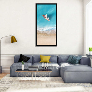 Aerial Beach & Yacht Wall Art