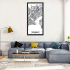 Istanbul City Map Wall Art