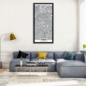 Paris City Map Wall Art