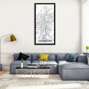 Luxembourg City Map Wall Art