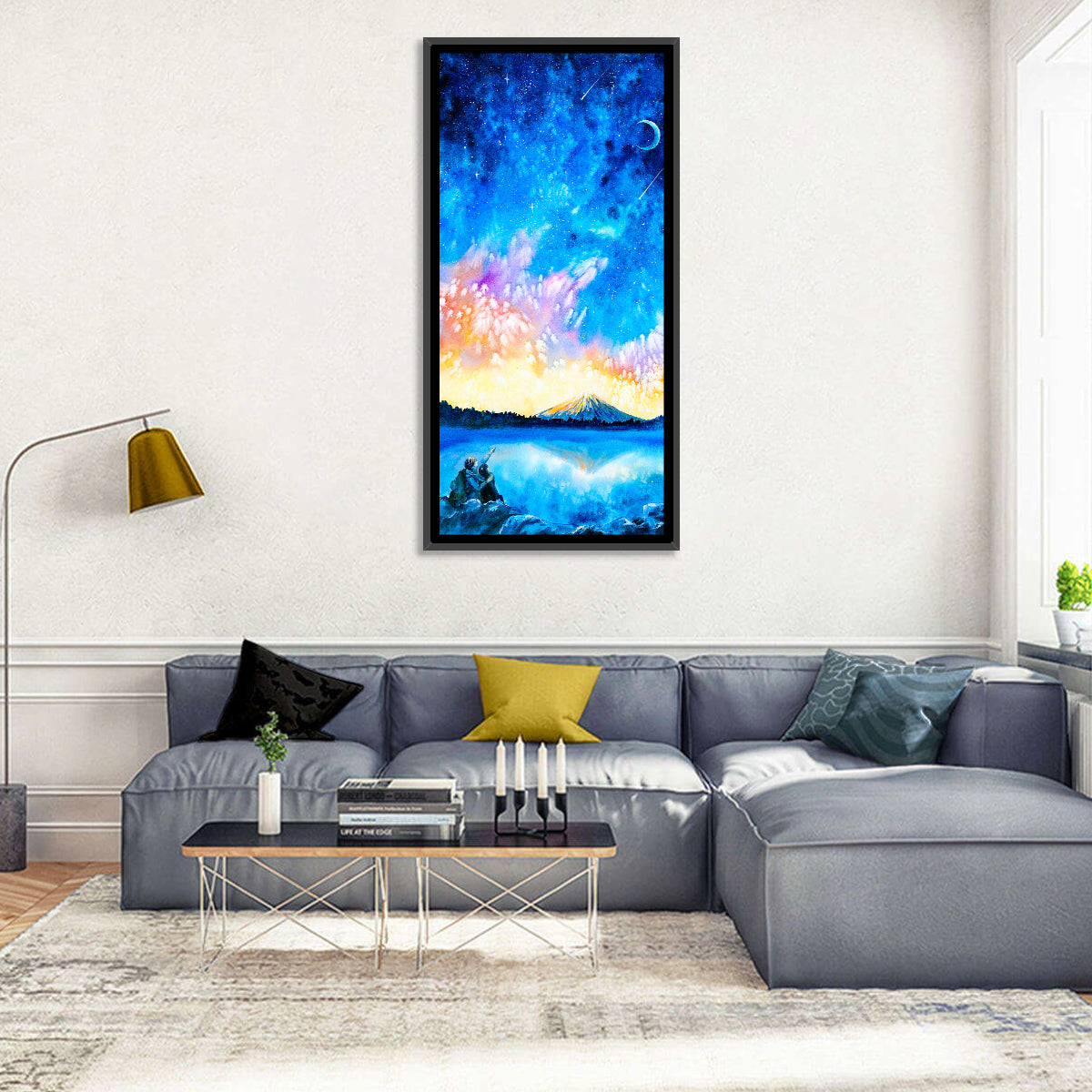 Starry Night Mountain Lake Wall Art