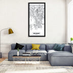 Helsinki Street Grid Map Wall Art