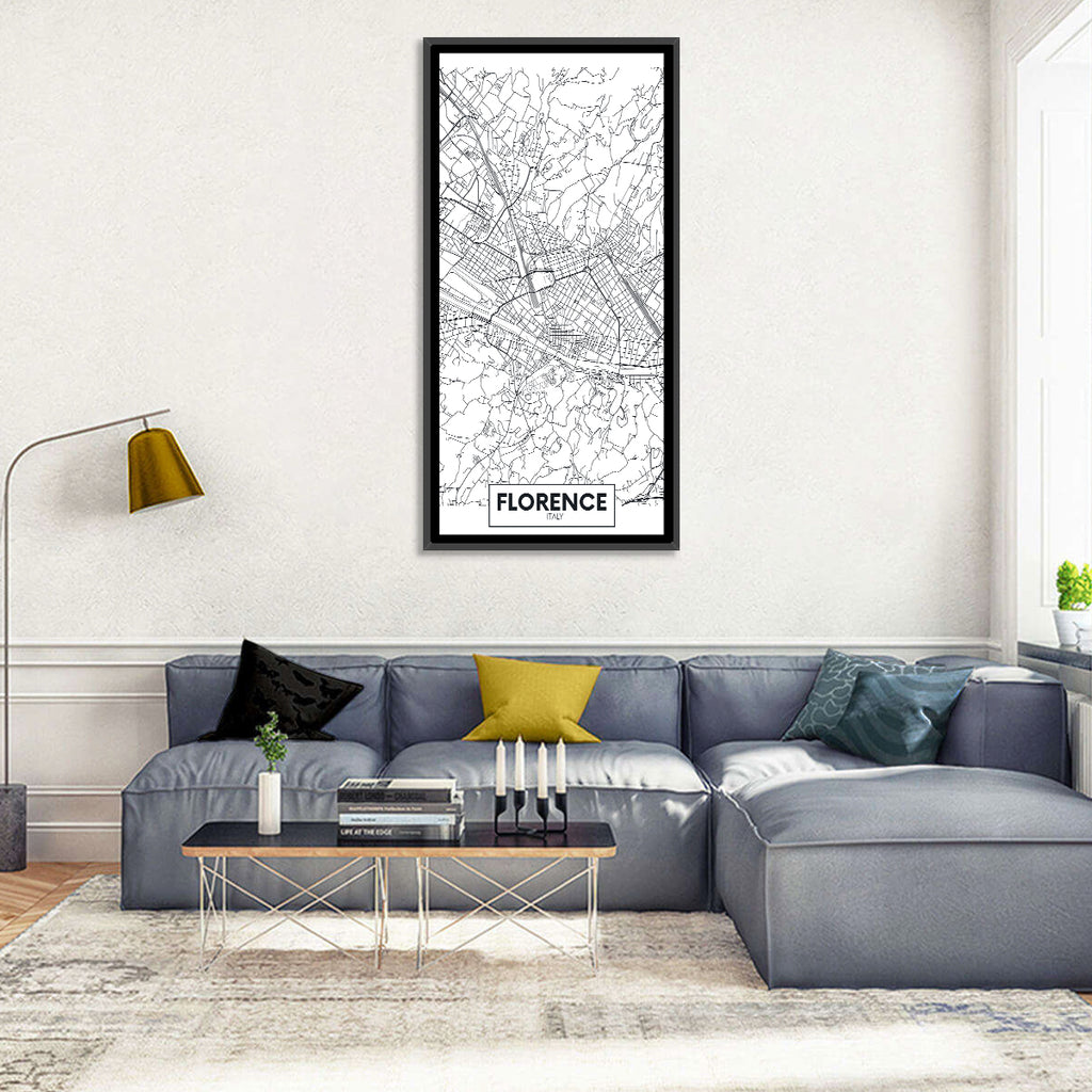 Florence Street Grid Map Wall Art