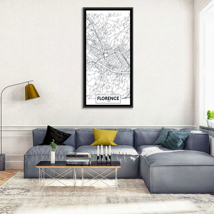 Florence City Map Wall Art