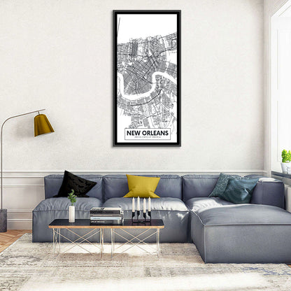 New Orleans Minimalist City Map Wall Art