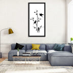 Three Birds on Branch Silhouette Wall Art