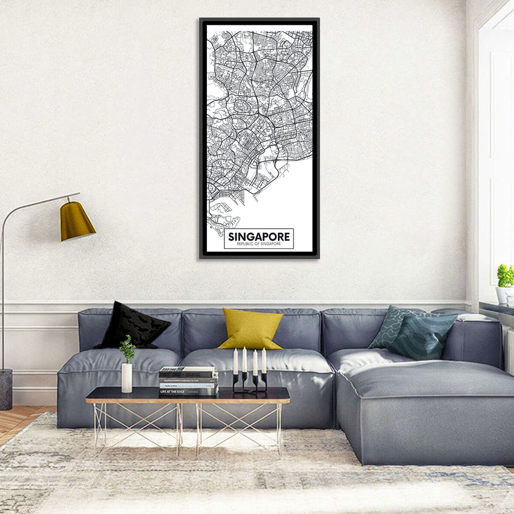 Singapore Minimalist City Map Wall Art
