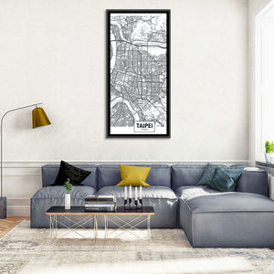 Taipei City Map Wall Art