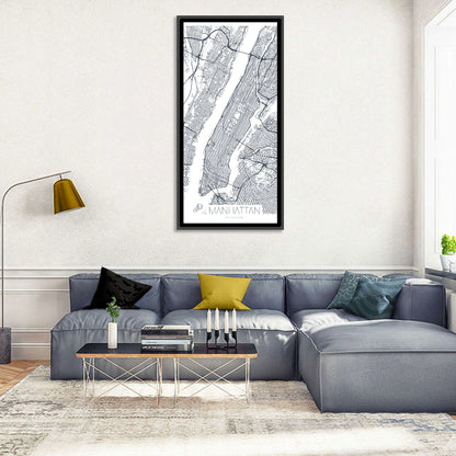 Manhattan Island Map Wall Art