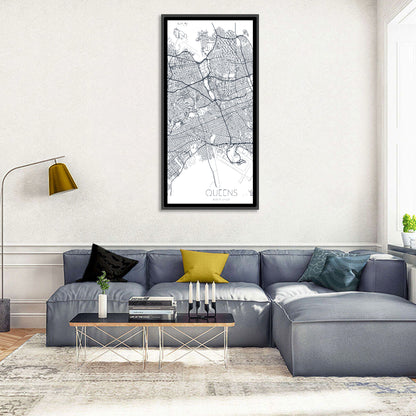 Queens Map with Jfk Airport Wall Art