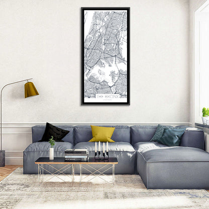 Bronx Black and White Map Wall Art