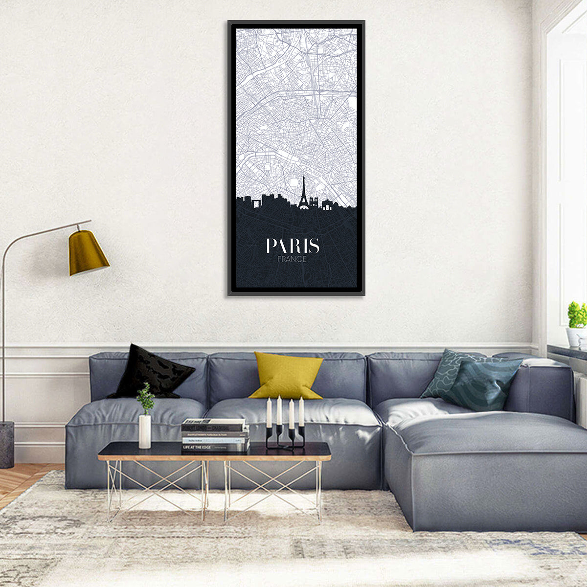 Paris City Map Wall Art