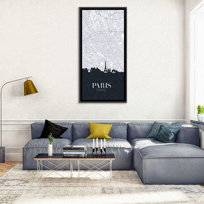 Paris City Map Wall Art