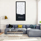 Prague Map with Charles Bridge Wall Art