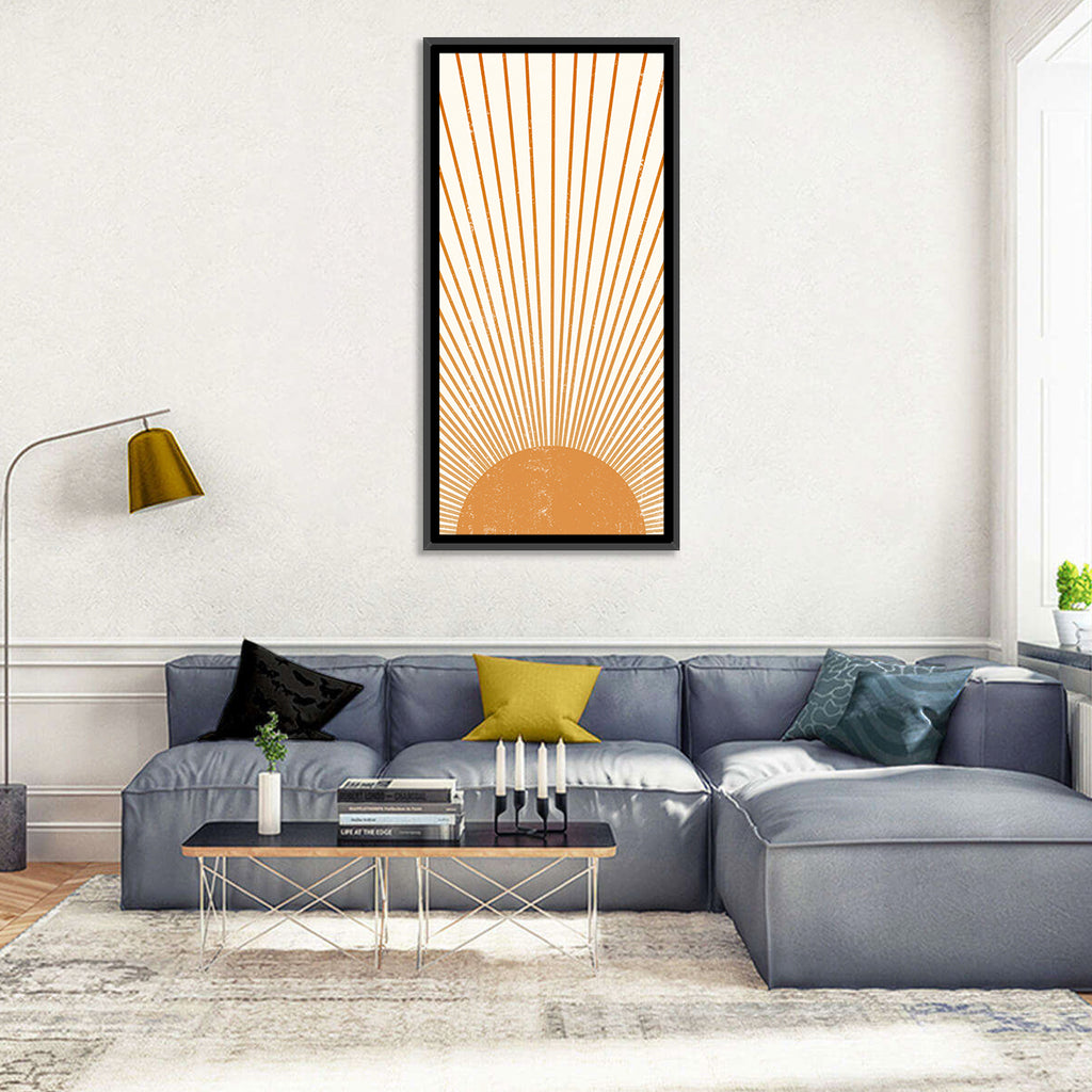 Distressed Sunburst Minimalist Wall Art