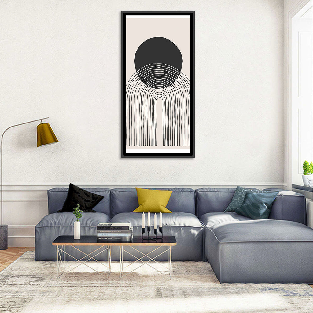 Minimalist Black Sun Wall Art