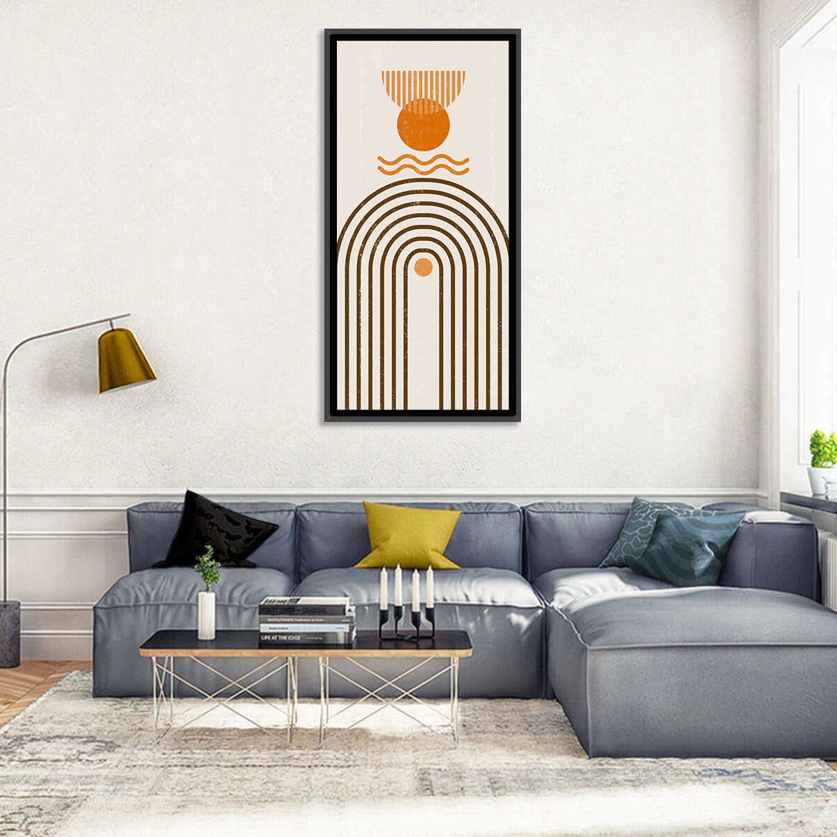 Concentric Arch Sun Wall Art in a room, portrait