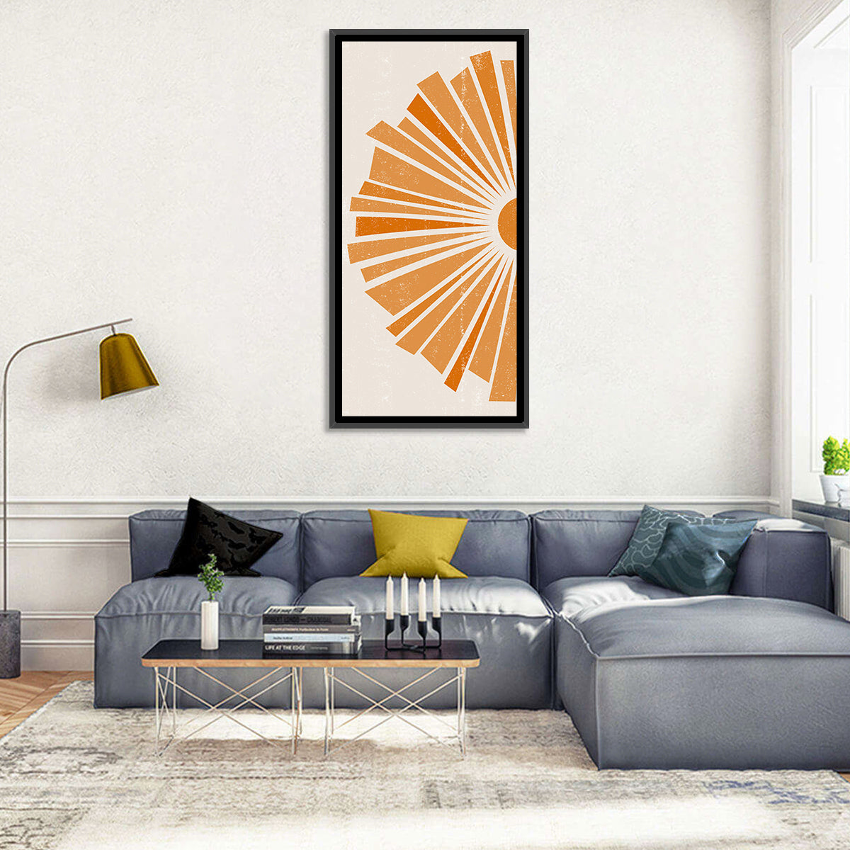 Geometric Sunset Abstract Wall Art