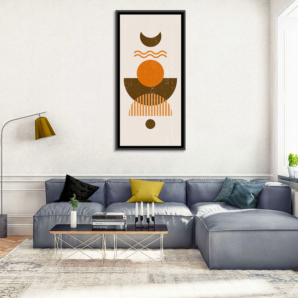 Earthy Sun and Crescent Moon Wall Art