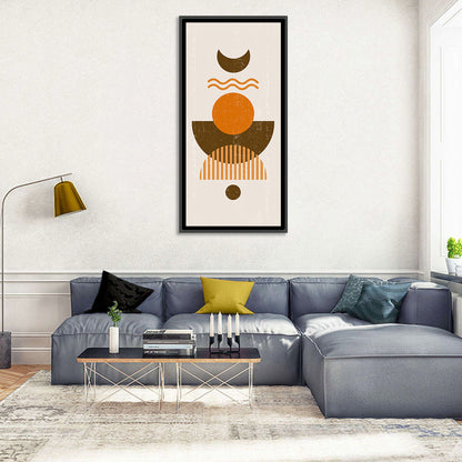 Earthy Sun and Crescent Moon Wall Art