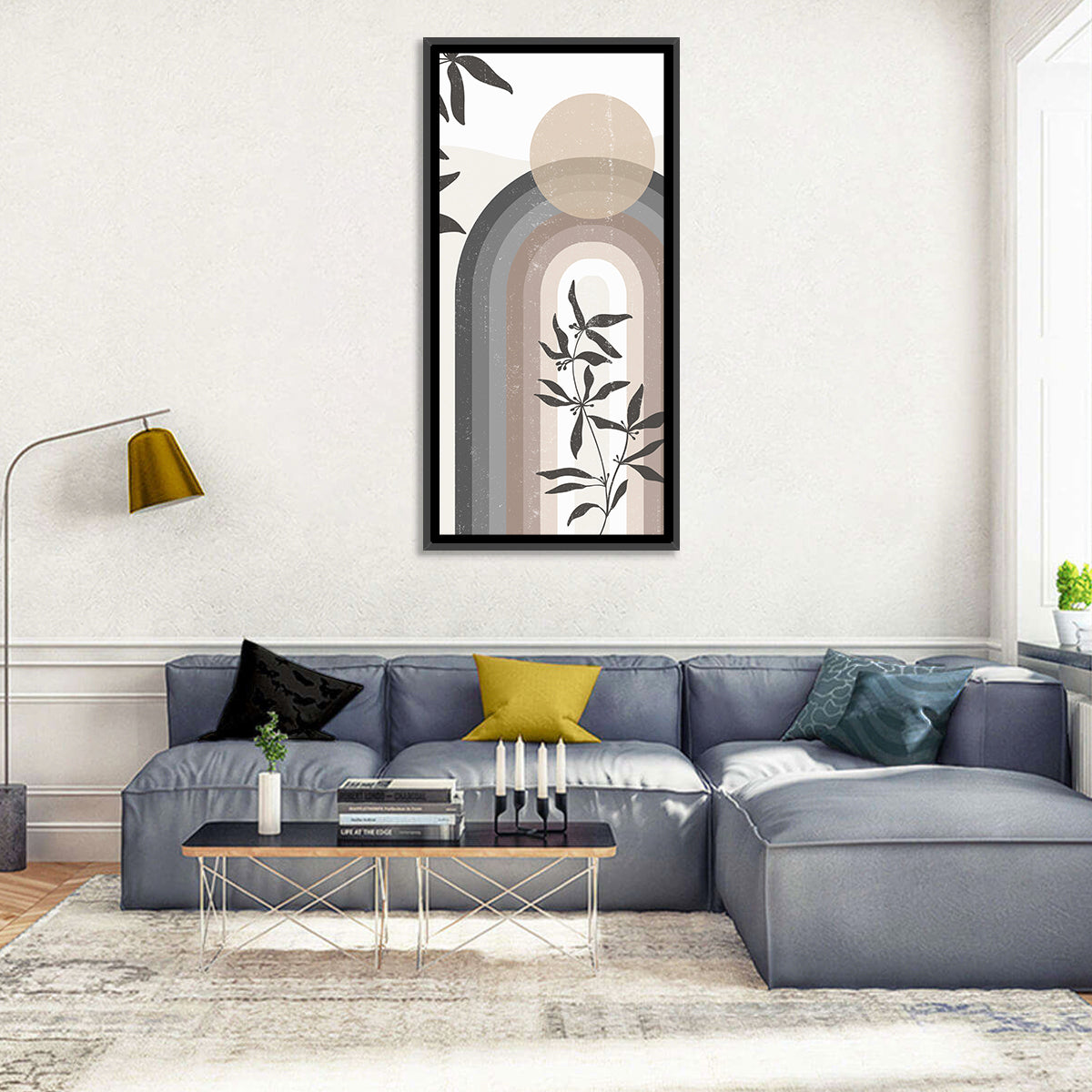 Taupe Rainbow Botanical Arch Wall Art