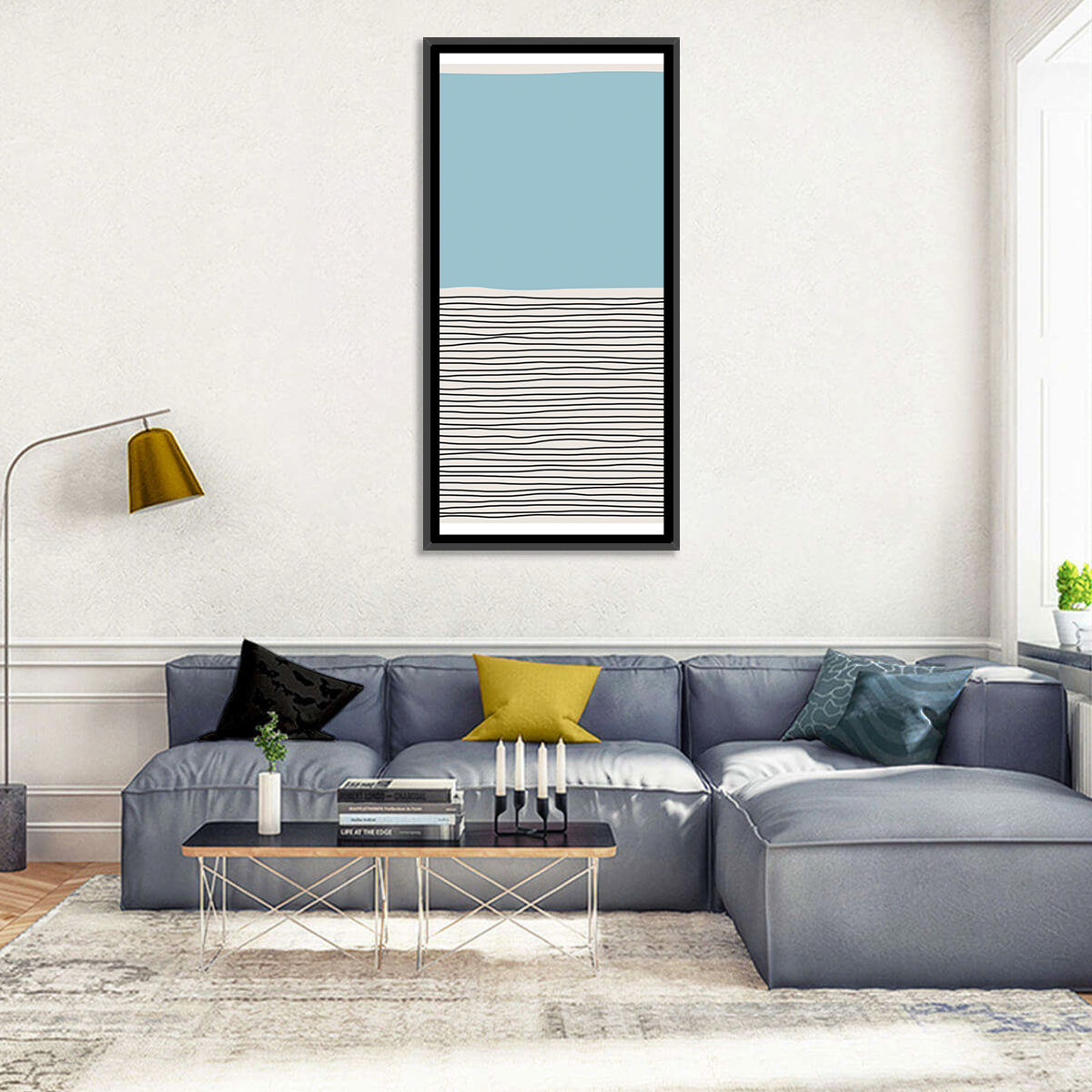 Blue Horizon Minimalist V Wall Art