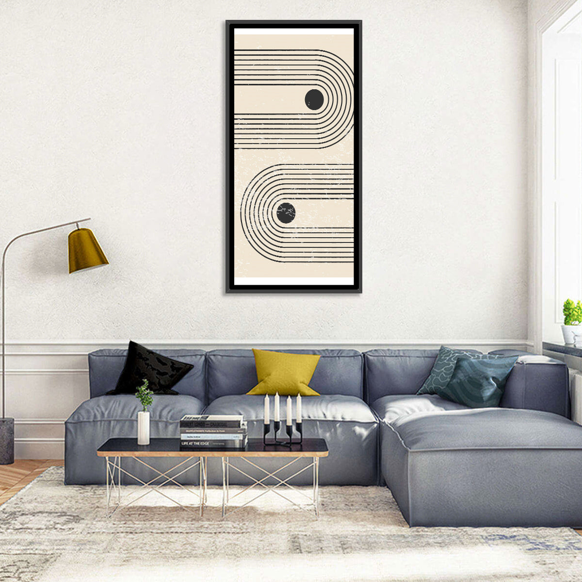Round Paths Wall Art in a room, portrait