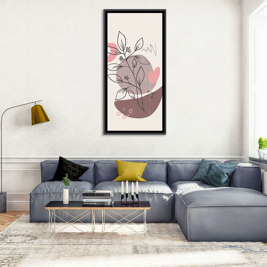 Mauve Botanical Line Wall Art