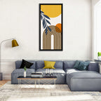 Boho Sun and Moon with Leaves Wall Art