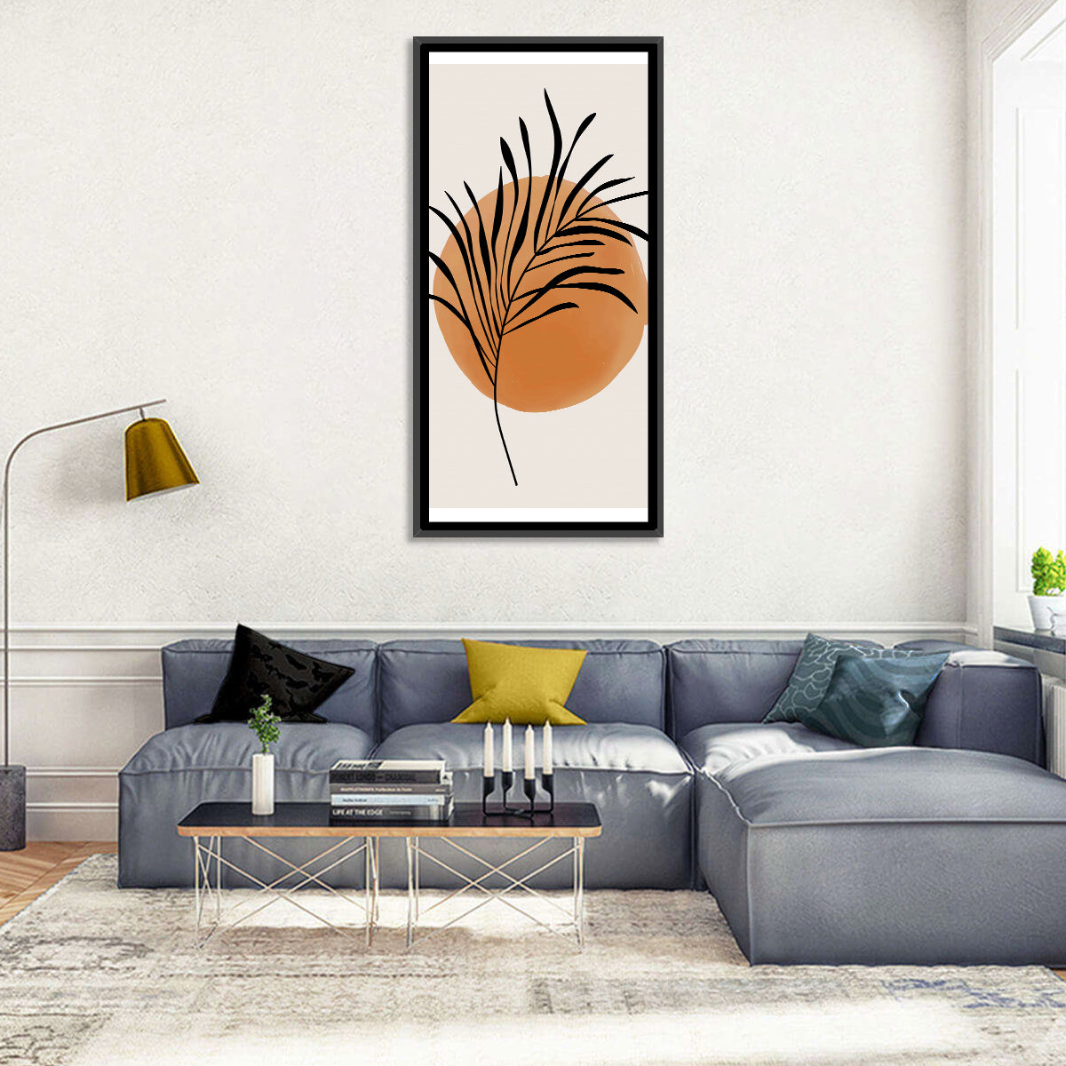 Long Palm Frond Minimalist Wall Art