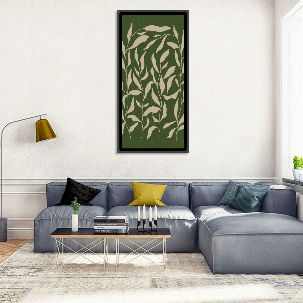 Botanical Stem Study Wall Art in a room, portrait