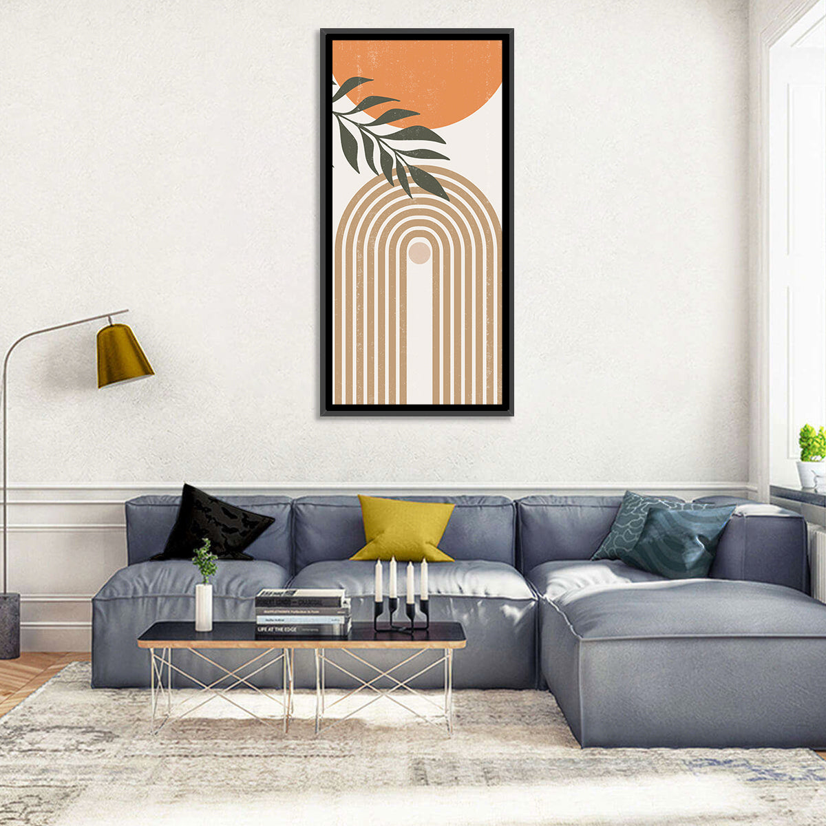 Sun Boho Paths Wall Art in a room, portrait