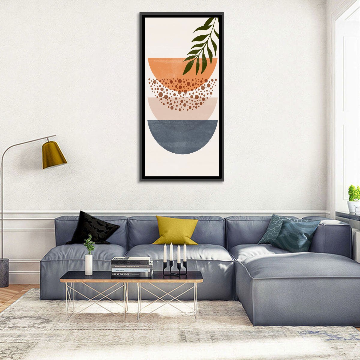Stepping Stones Minimalist Wall Art in a room, portrait