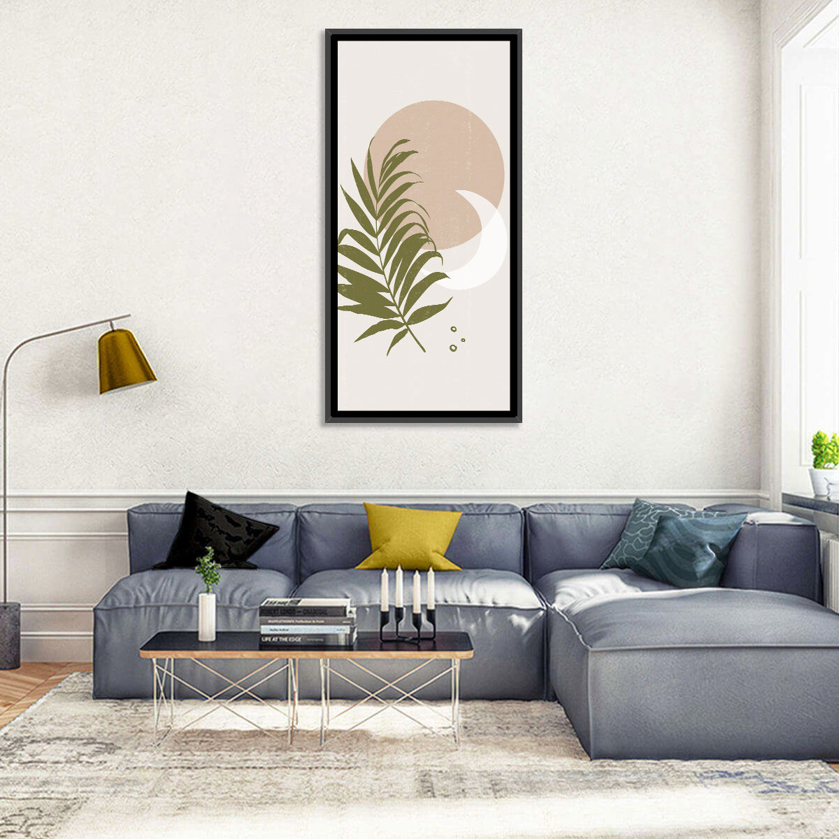 Palm Leaf Sun Study Wall Art in a room, portrait