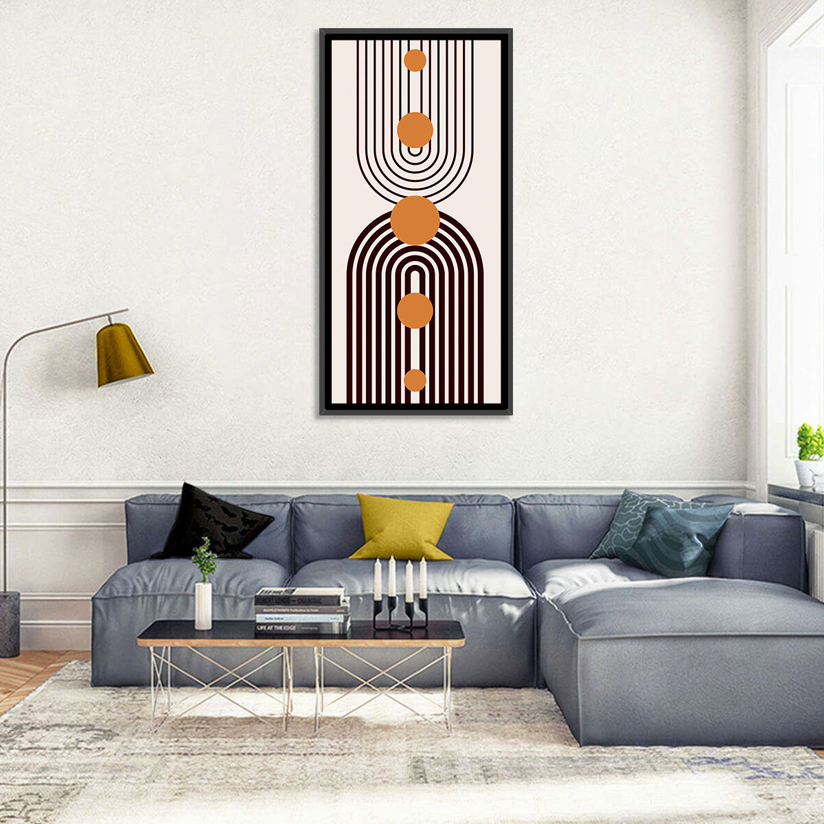 Boho Arch Pattern Wall Art in a room, portrait
