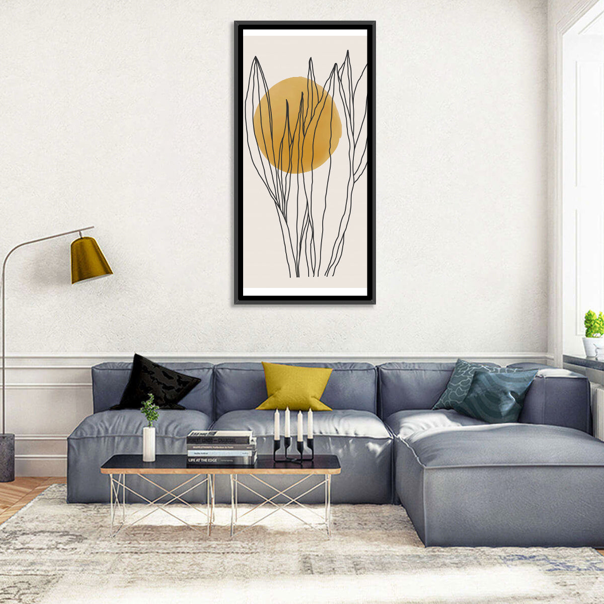 Leaves Catching Sun Wall Art in a room, portrait