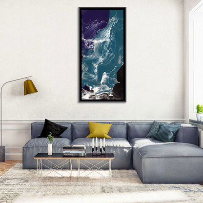 Teal and Purple Marble Texture Wall Art
