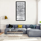 Houston Street Grid Map Wall Art