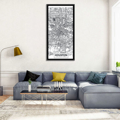 Houston Street Grid Map Wall Art