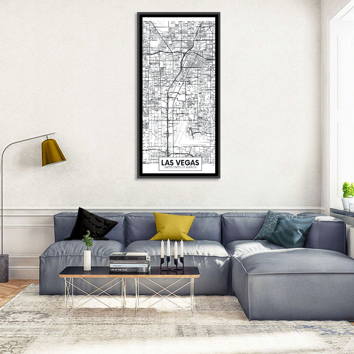 Las Vegas Street Grid Map Wall Art