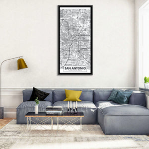 San Antonio City Map Wall Art