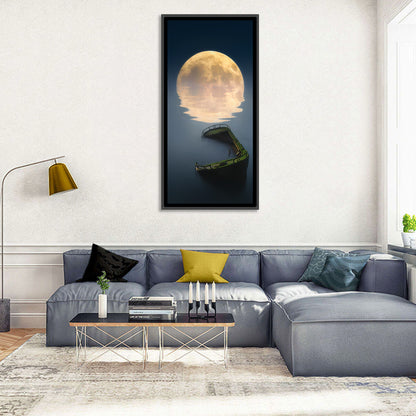 Moonlit Shipwreck Reflection Wall Art