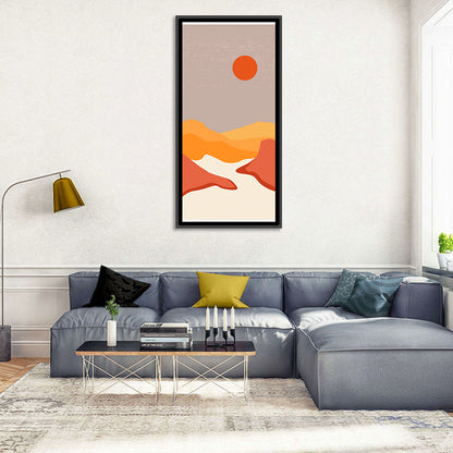 Desert Sunset Mountain Landscape Wall Art