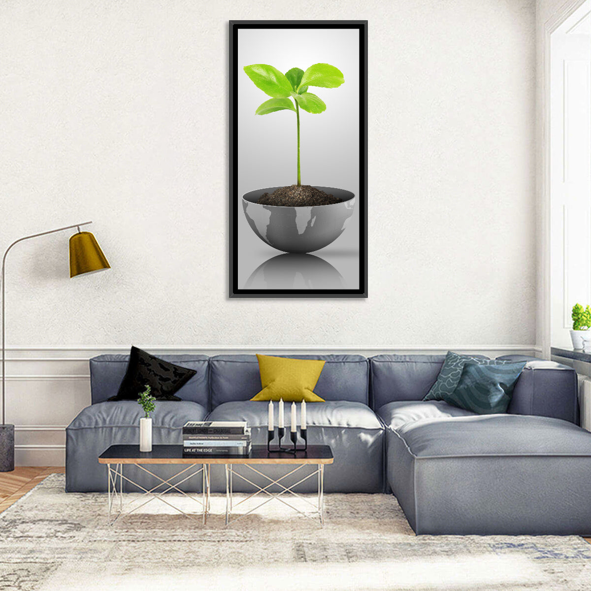 Young Plant on Globe Wall Art