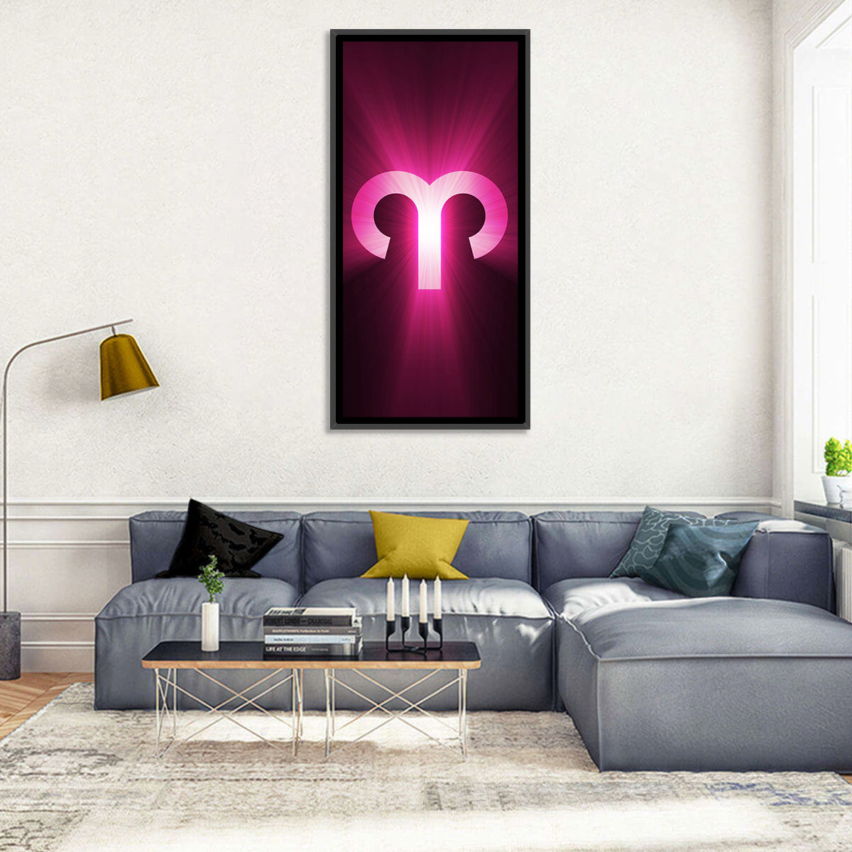 Radiant Aries Zodiac Emblem Wall Art