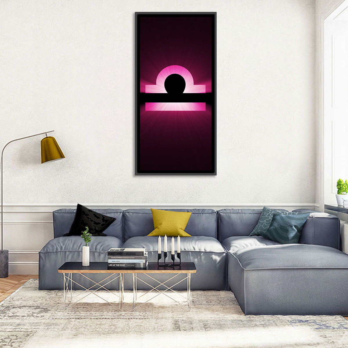 Libra Symbol Neon Glow Wall Art