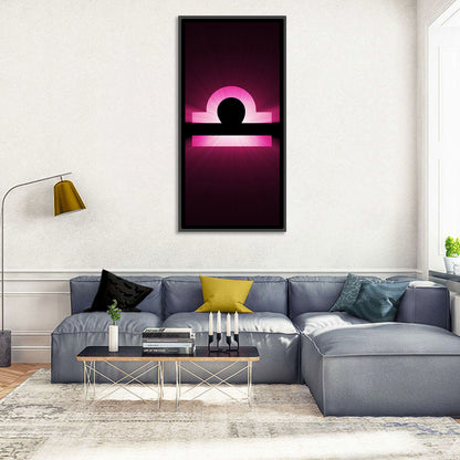 Libra Symbol Neon Glow Wall Art