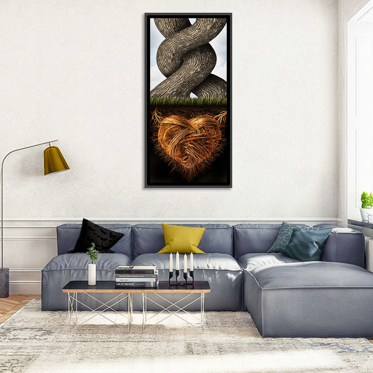 Intertwined Trees with Heart-shaped Roots Wall Art